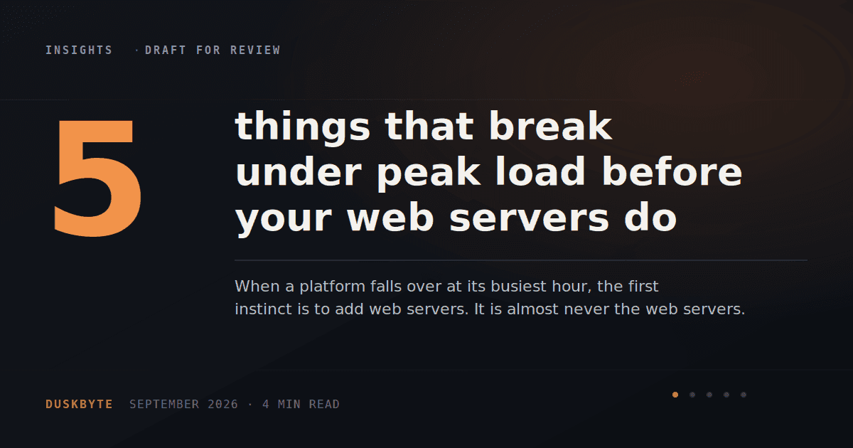 5 things that break under peak load before your web servers do